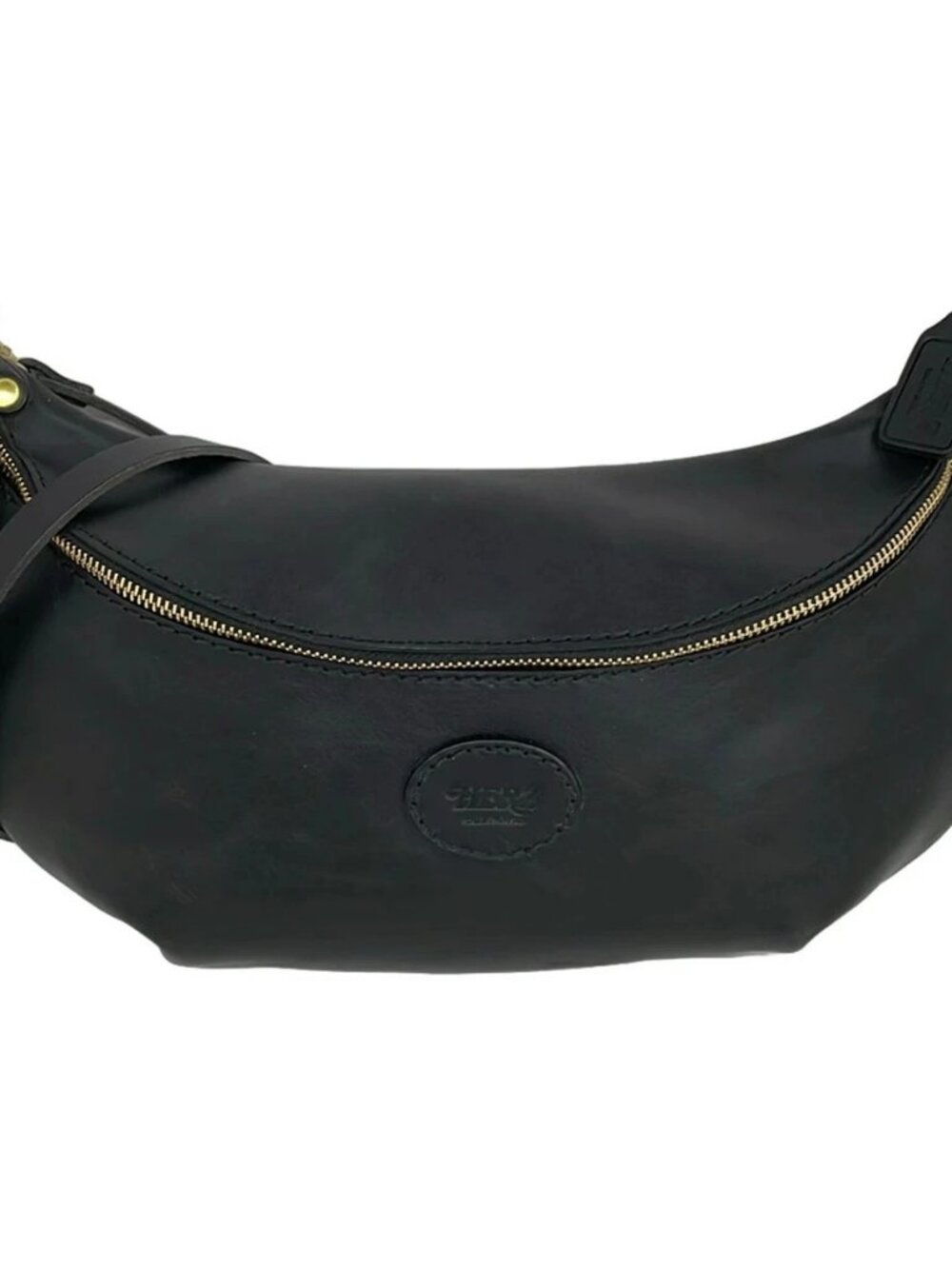 HERZ Black Leather Shoulder Bag